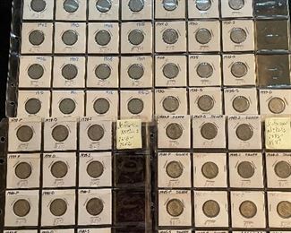 V nickels, Buffalo nickels, & Jefferson nickels
