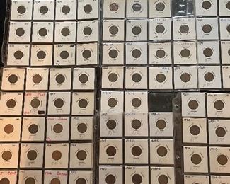 Large cents, Indian head cents, & wheat pennies 