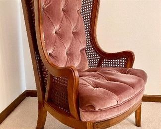 Vintage wingback cane chair 