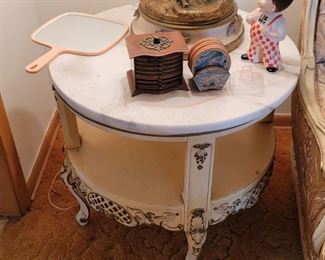 Marble Top End Table
