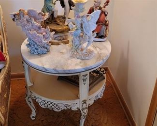 Marble Top 2 Tier Table