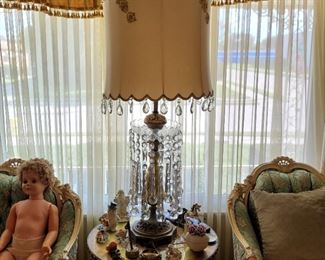 Large Hanging Glass Crystals Lamp