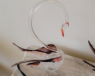 Blown Art Glass Swan