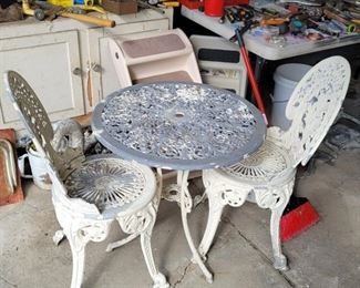Wrought Iron Outdoor Table & 2 Chairs