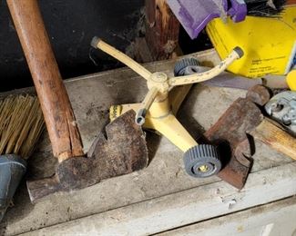 Vintage Hatchets & Sprinkler