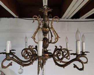 Vintage Electric Hanging Candelabra Light (Pair)
