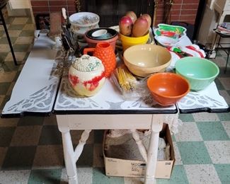 Enamel Top Dropleaf Table