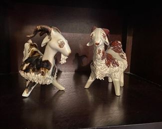 Antique porcelain goats