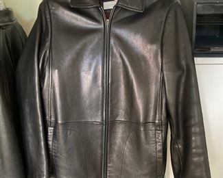 Liz Claiborne Leather Coat Size Small