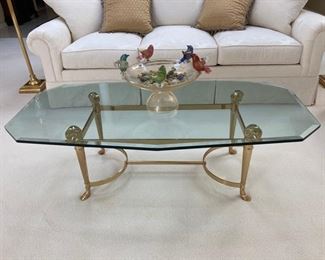Ram Head Glass Coffee Table