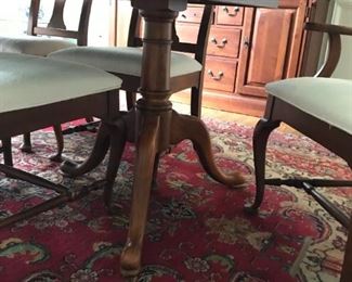 #1	Lexington dining table with 2 leaves 2 pedestal, 6 chairs 63-93x41x30	 $600.00 	
