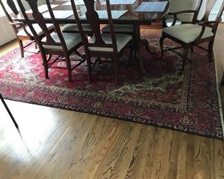 #4	burgundy cream and blue hand knotted oriental rug  8x10	 $400.00 	
