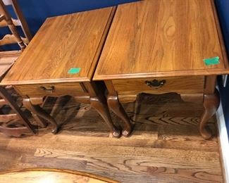#5	Broyhill (2) oak end tables with drawer and queen Anne legs  $65 ea.	 $130.00 	
