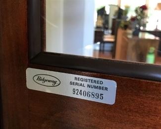 #49	Ridgeway grandfather clock92406895 19x12x79	 $375.00 	
