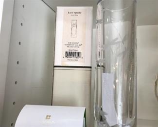 #66	kate spade vase with dragon flys 7.5 tall full leaded 	 $30.00 	
