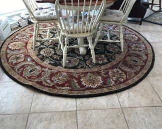 #67	Safavieh brand Machine made wool Green rust gold blue round rug 95 wide	 $125.00 	
