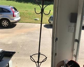 #185	black coat rack metal 8 racks 	 $30.00 	
