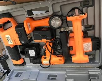 #187	Chicago multi tool case drill, Recepocating saw, flash light , skill saw and charger 18 vol 	 $25.00 	
