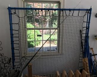#192	pitch back net blue metal with stand 75x72x	 $75.00 	
