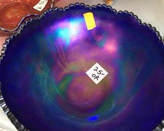 #207	blue carnival glass bowl 	 $25.00 	

