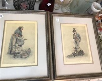 #223	(2) german prints of lady and man 19x15 	 $100.00 	
