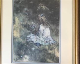 #228	print by Jacob Maris of daughter in grass 22x18	 $40.00 	
