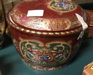 #230	red ceramic bowl with lid 	 $20.00 	
