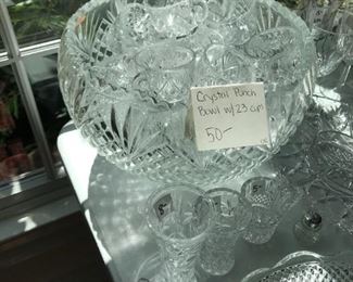 #233	Crystal punch bowls with 23 cups 	 $50.00 	
