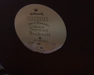 #245	norman rockwell saying grace with 4 chairs of people at table 	 $40.00 	
