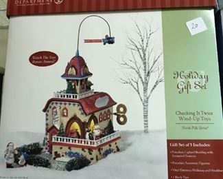 #249	Deptment hoilday checking it twice wind up toys North pole series 	 $20.00 	
