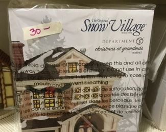 #280	Snow village christmas at grandmothers house 	 $30.00 	 * 
