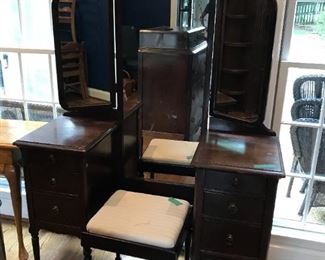 #8	Vanity with 6 drawers and stool 48x18x31-68	 $180.00 	
