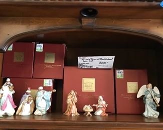 #55	Lenex "old little town of Bethaham" 8 piece 3 wiseman, mary, josheph, baby, Angel 	 $300.00 	
