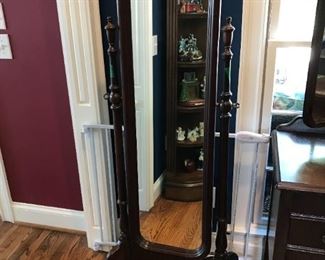#57	Vintage floor mirror with wood stand 24x62	 $100.00 	
