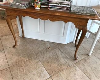 #72	oak sofa table with as is finish on top 52x15x29	 $65.00 	
