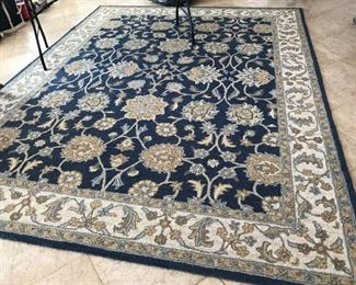 #71	as is blue cream gold hooked rug as is cut in rug 9x12	 $65.00 	
