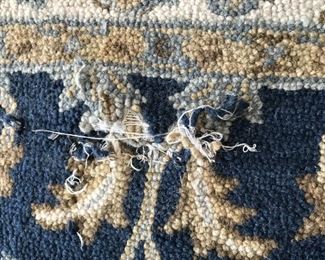 #71	as is blue cream gold hooked rug as is cut in rug 9x12	 $65.00 	
