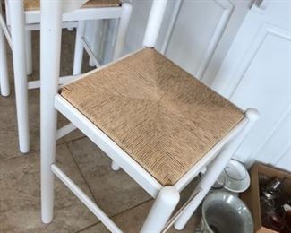 #73	3 white with rushing seat bar stool 28 tall	 $75.00 	
