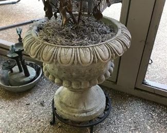 #78	concrete planter on metal base 13 tall	 $50.00 	
