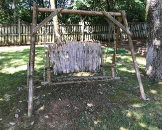 #85	wood swing on stand 	 $175.00 	
