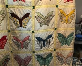 #102	70x80 butterfly quilt hand done 	 $75.00 	
