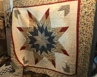 #108	100x82 star quilt signed	 $75.00 	

