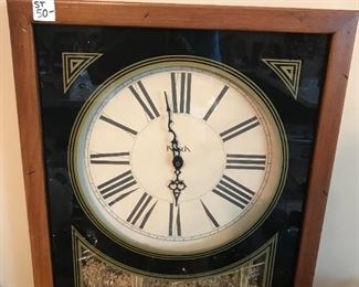 #116	wall hanging clock with flower on the bottom Kirsch16x22	 $50.00 	
