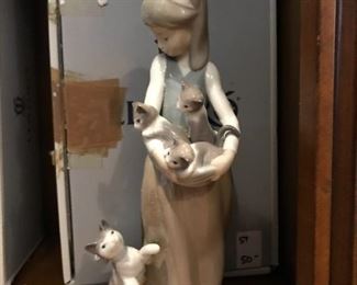 #35	Llodra statue of girl with 4 cats 1303	 $50.00 	
