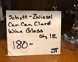 #36	Echt Bleikristall German Can Can Claret wine glasses by Cristallene Zwiesel set of 12 	 $180.00 	
