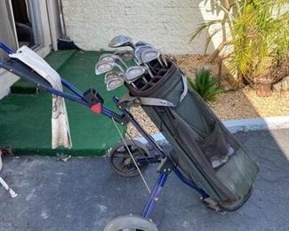 Set of Golf Clubs with Bag and Cart Ping Zing Callaway Tru Form