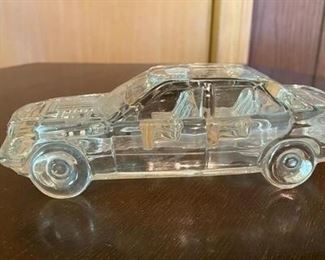 Vintage Crystal Glass Car Automobile Figurine Paperweight Model