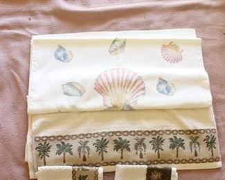 Palm Tree Seashell Beach Ocean Theme Towels