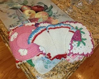 Vintage crochet pot holders