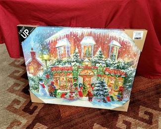 Light Up Christmas scene canvases